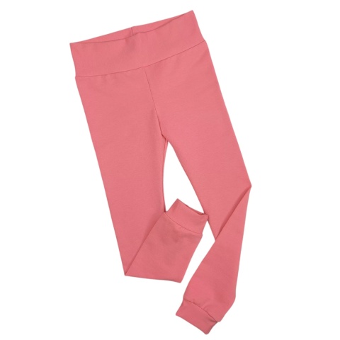 Landrynkowy Róż legginsy z wysokim stanem