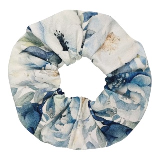 Scrunchie Niebieskie Piwonie