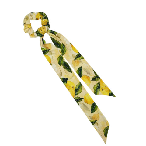 Scrunchie z długim ogonkiem Toskańskie Cytrynki Scrunchie z długim ogonkiem Toskańskie Cytrynki