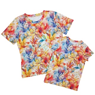 Zestaw T-shirt damski & dziecięcy Kolorowe Lilie
