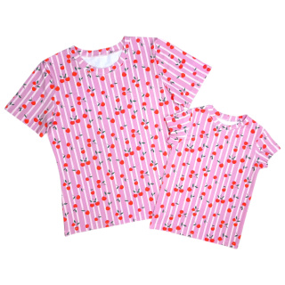 Zestaw T-shirt damski & dziecięcy Wisienki