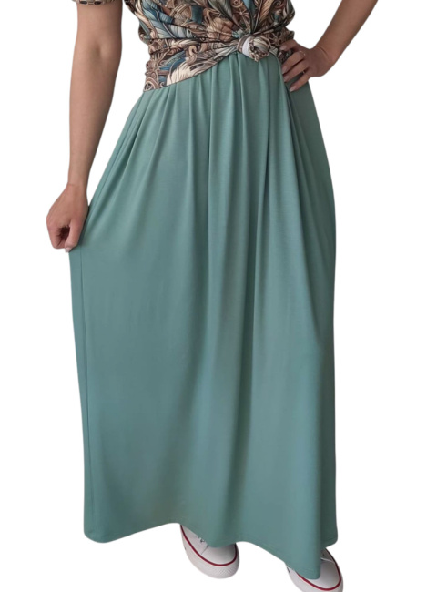 Zestaw Boho Piórka ze Spódnicą Maxi Brudna Mięta Zestaw Boho Piórka ze Spódnicą Maxi Brudna Mięta