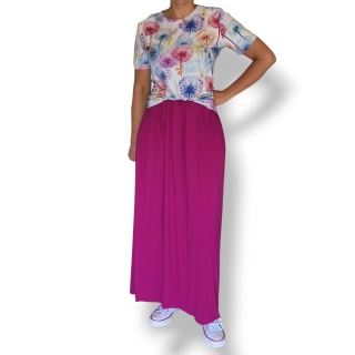 Zestaw t-shirt Dmuchawce + Spódnica Maxi Buraczek rozmiar M